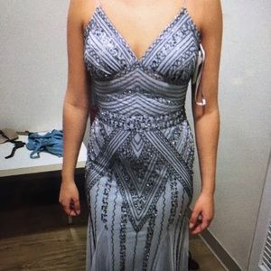 Blue beaded gown